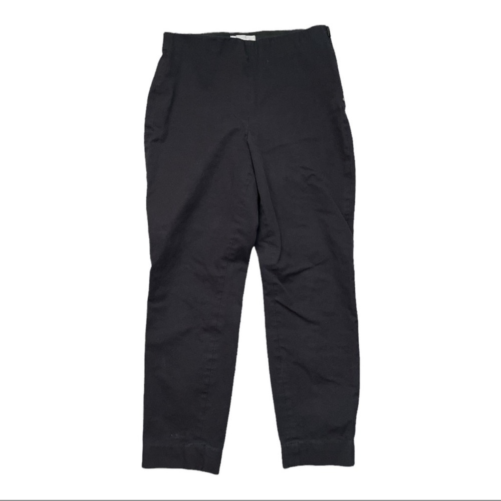 Everlane The Side-Zip Stretch Cotton High Rise Crop Black Pants, Sz 10